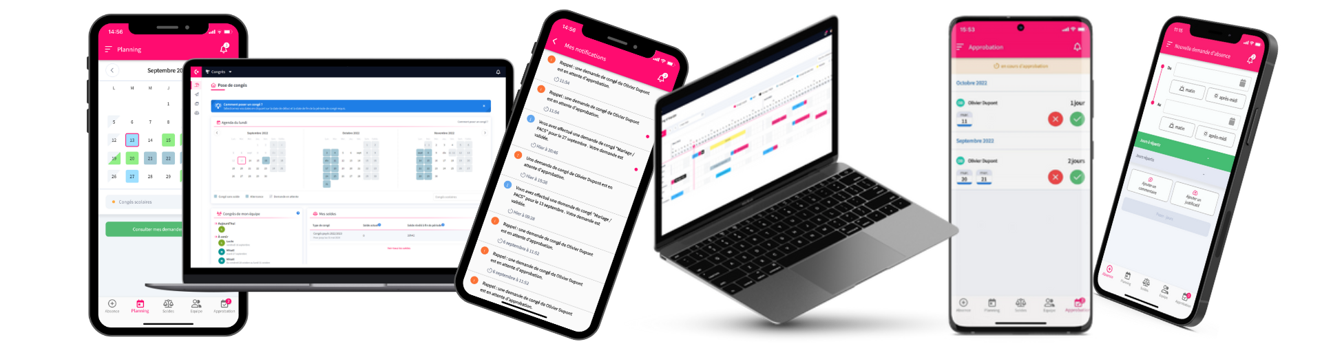 écrans de l'application Keeple